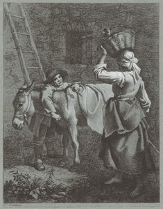 Herdepojke som talar till en bondflicka, 1764. av Francesco Londonio