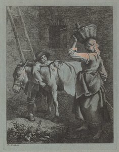 Herde som talar till en bondkvinna, 17601764. av Francesco Londonio