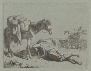 Herde i vila nära en packhäst av Francesco Londonio