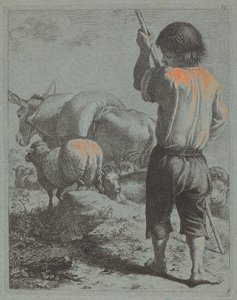 Herde med åsna, får och get, 1759. av Francesco Londonio