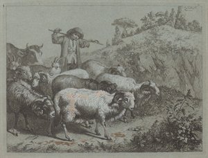 Herde med sin flock av Francesco Londonio