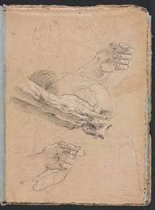 Verona Skissbok: Studie av händer och skalle sida 21, 1760. av Francesco Lorenzi