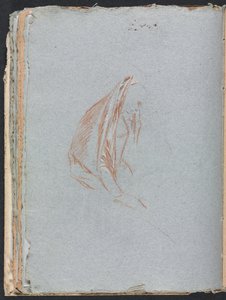Verona Skissbok: Kvinnofigur med mantel sida 40, 1760. av Francesco Lorenzi