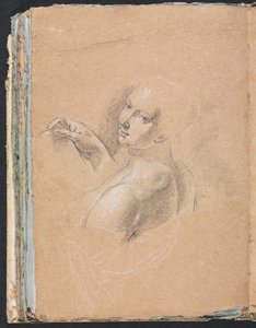 Verona Sketchbook: Naken kvinna tittar över vänster axel (sida 74)