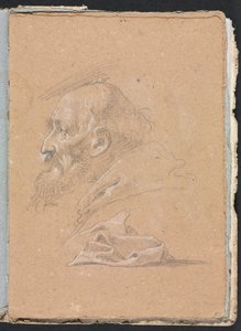 Verona Skissbok: Munk i profil med draperi sida 87, 1760.