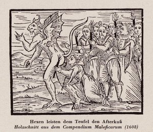 Häxor som kysser djävulens anus av Francesco Maria Guazzo