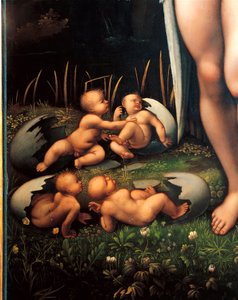 Leda och svanen (detalj) av Francesco Melzi or Melzo