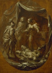 Jael och Sisera, ca 1730 (olja på papper, upplagd på duk)