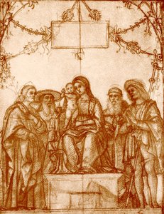 Madonna med fyra helgon av Francesco Morone