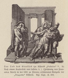 Eteokles död (gravyr) av Francesco Nenci