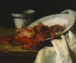 Stilleben med kräftdjur (olja på duk) av Francesco Paolo Palizzi