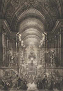 Ceremoni hölls i Cappella Paolina, Vatikanen, 1787. av Francesco Piranesi