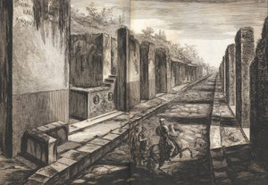 Utsikt från gatan som går in under porten till staden Pompeji, med foten pa..., 1804. av Francesco Piranesi