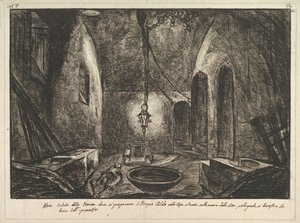 Utsikt över Pompeji En annan utsikt över rummet där Bogno Caldo förbereddes. . . .n.d. av Francesco Piranesi