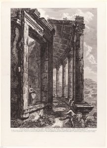 Utsikt över dörren och peristylen till Vestatemplet av Francesco Piranesi