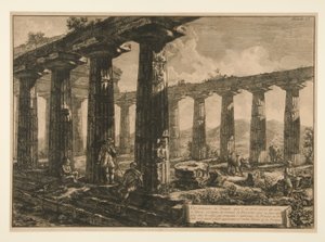 Inre vy av templet, att av Francesco Piranesi