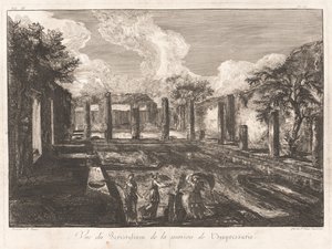 Utsikt över Peristylium från Impressarios hus av Francesco Piranesi, after Giovanni Battista Piranesi
