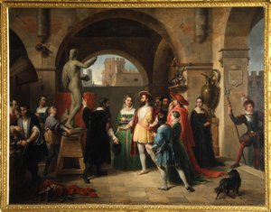 Francis I i Benvenuto Cellinis studio