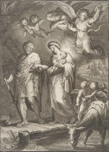 Flygningen till Egypten, 1700-. av Francesco Polanzani