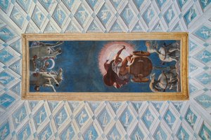 Solens och månens kammare (Camera del Sole e della Luna): solens och månens vagnar som drivs av Diana och Apollo