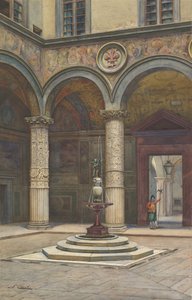 Gården till Palazzo Vecchio, Florens, 1800-talet.