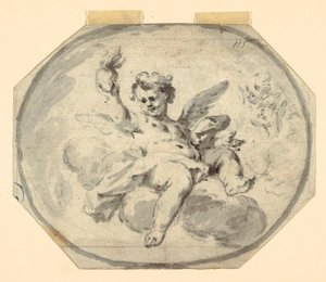 Ritning, Förslag till målat tak, 1770-1800 av Francesco Saverio Mergolo