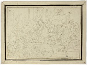 Linjal Mottagande dam av Francesco Solimena
