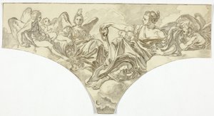 Spandreldekor med sittande allegoriska figurer av Hopp och Konkordie av Francesco Solimena