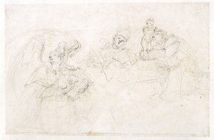 Tre helgon: Sts Vincent Ferrer, en påve och Antonius av Padova av Francesco Solimena
