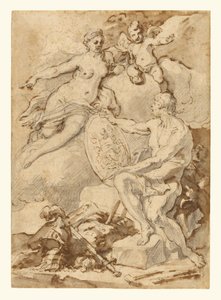 Venus tar emot Aeneas vapen från Vulcanus av Francesco Solimena