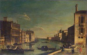 Canal Grande ser österut från Campo San Vio mot Bacino (olja ombord))