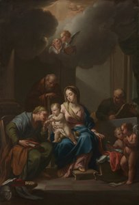 Presentationsskiss för den heliga familjen med de heliga Anne, Joachim och Johannes Döparen..., ca. 172