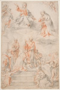 Sankt Ansano døber Sieneserne, ca. 1593 (kridt på papir) swed