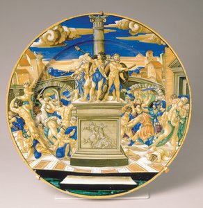 Tallrik med massakern på de oskyldiga, ca 1527-30 (maiolica)