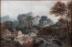 Landskap, ca 1760-1770 (Akvarell på papper)