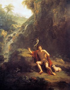 Landskap med Johannes Döparen av Francesco Zuccarelli
