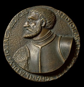 Bust of Gian Giacomo de Medici dit il Medeghino (1497-1556), Italian Condottiero Medal made by Francesco da Sangallo dit il Margotta (1494-1576) Florence, Museo Nazionale del Bargello av Francesco da Sangallo