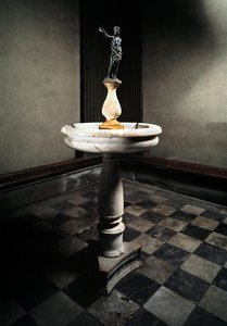 Stoup med staty av Johannes Döparen av Francesco da Sangallo