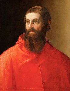 Rodolfo Pio de Carpi (Rodolphe de Carpi) (1500-1564) - Porträtt av kardinal Rodolfo Pio , av Rossi, Francesco, de (1510-1563). Olja på duk, ca 1545. Mått: 71,5x57 cm. Konsthistoriska museet, Vienne
