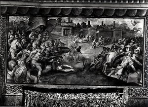 Karl V (1500-58) Mot lutheranerna (fresk) (s/v foto) av Francesco de Rossi Salviati Cecchino