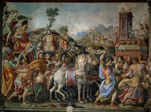 Marcus Furius Camillus triumf (447-365 f.Kr.), från Sala dell