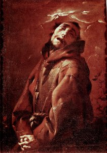 Saint Francois av Assisi i extas Målning av Francesco del Cairo (1607-1665) 1600-talet sön 74x53 cm Milano, Musei Civici del Castello Sforzesco