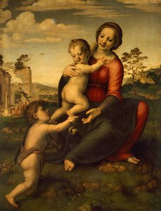 Vår Fru av brunnen, cirka 1517, av Franciabigio (1482-1525), tempera på trä