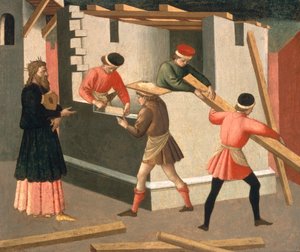 Byggandet av Jerusalems tempel, ca 1445 (tempera på panel) av Francesco di Stefano Pesellino