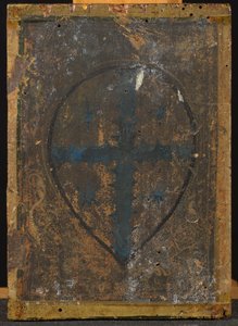 Verso of Annunciation Diptyk med kors med stjärnor omsluten av en Mandorla av Francesco di Stefano Pesellino