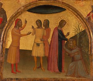 Sankt Johannes evangelisten med Acteus och Eugenius, ca. 1370.