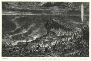 Israeliternas passage genom Röda havet (gravyr) av Francis (after) Danby