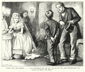Illustration för stora förväntningar av Charles Dickens (gravyr)