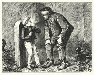 Illustration för stora förväntningar av Charles Dickens (gravyr)