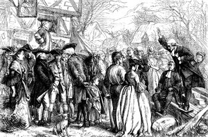 John och Charles Wesley predikar utomhus i Bristol, 1739 1868